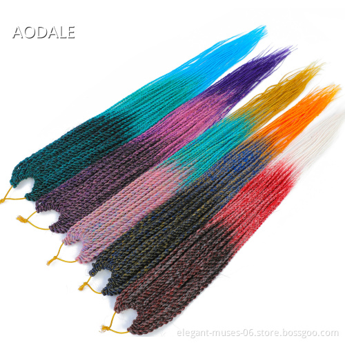 24 inch Ombre Senegalese Twist Hair Synthetic Fiber Mini Senegalese Afro Twist Crochet Braiding Hair Crochet Braids